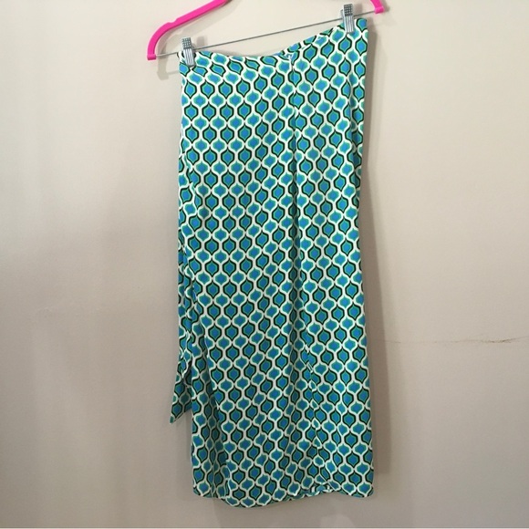 Zara sarong midi skirt geomatric retro green - Picture 7 of 9